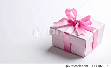 AI Image: Pink ribbon gift box 133402193
