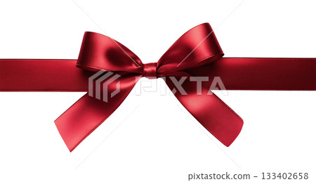 Red Ribbon with a Bow Red Ribbon with a Bow 133402658