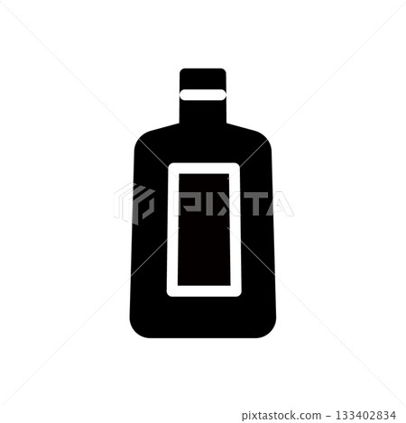 酒瓶和威士忌酒瓶輪廓圖標 酒瓶和威士忌酒瓶輪廓圖標 133402834