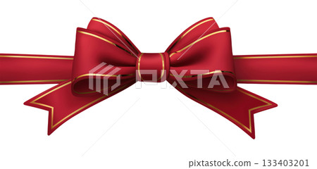Red Satin Ribbon Bow Decoration 133403201