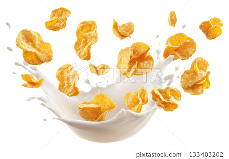 Cornflakes Cereal Milk Splash 133403202