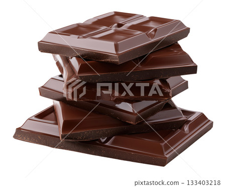 Dark Chocolate Pieces Stack Dark Chocolate Pieces Stack 133403218
