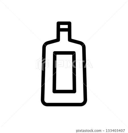 酒類和威士忌酒瓶線條圖標 酒類和威士忌酒瓶線條圖標 133403407