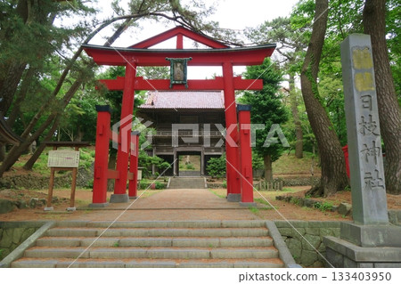 山形縣坂田市下比江神社的山王鳥居 133403950