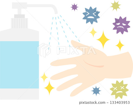 Alcohol disinfectant, hands, and germs 133403953