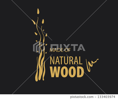 An unusual vector hand-drawn logo for the production of wood products An unusual vector hand-drawn logo for the production of wood products 133403974