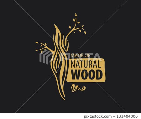 An unusual vector hand-drawn logo for the production of wood products An unusual vector hand-drawn logo for the production of wood products 133404000