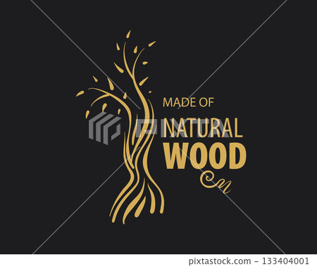 An unusual vector hand-drawn logo for the production of wood products An unusual vector hand-drawn logo for the production of wood products 133404001