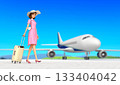 A woman going on a trip. 133404042