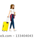 A woman going on a trip. 133404043