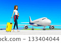 A woman going on a trip. 133404044