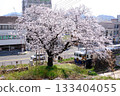 Spring weather, cherry blossoms and train 133404055