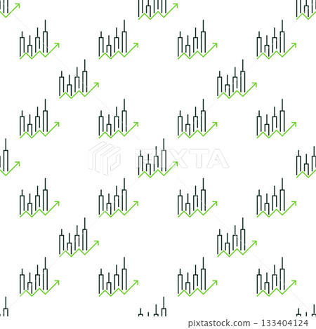 Arrow Candlestick Chart vector Investment colored seamless pattern 133404124