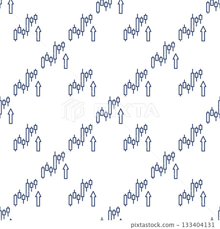 Candlestick Chart and Arrow vector Stock Market outline seamless pattern Candlestick Chart and Arrow vector Stock Market outline seamless pattern 133404131