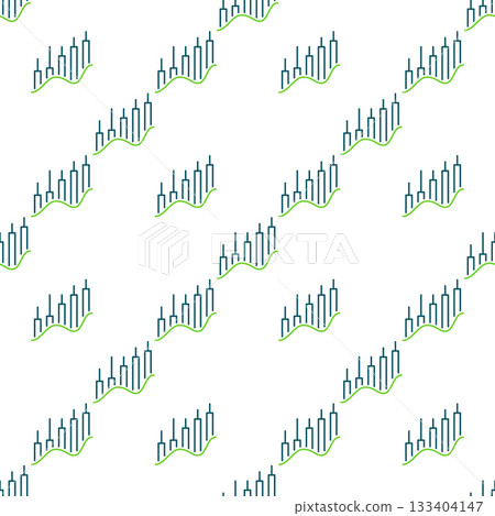 Investment Graph vector Candlestick Chart Wave colored seamless pattern Investment Graph vector Candlestick Chart Wave colored seamless pattern 133404147