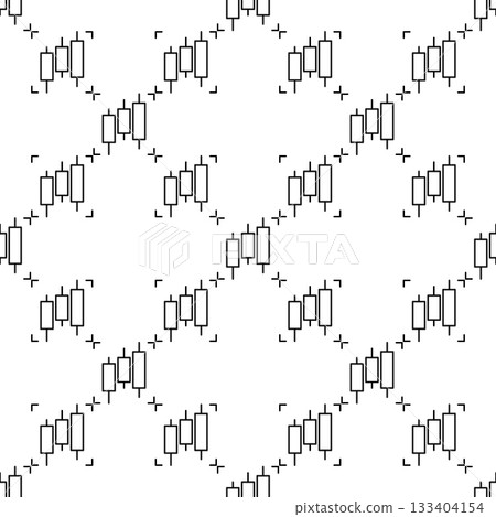 Price Chart with three candles vector Trading and Investment minimal linear seamless pattern 133404154