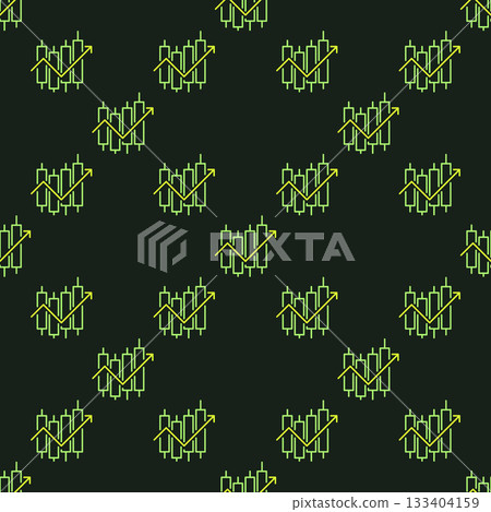 Stock Chart and Arrow inside vector colored seamless pattern 133404159