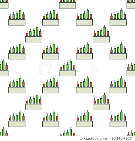 Trading Analysis Candlestick Chart vector Candle Graph colored seamless pattern 133404167