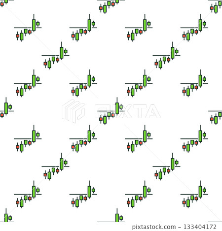 Vector Breakout Candlestick Chart colored simple seamless pattern 133404172
