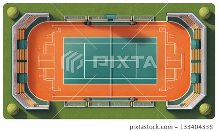 網球場插畫素材 133404338
