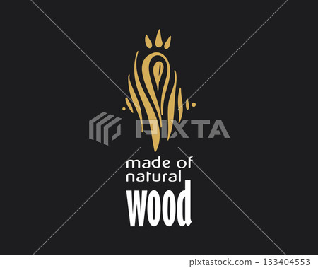 An unusual vector hand-drawn logo for the production of wood products An unusual vector hand-drawn logo for the production of wood products 133404553
