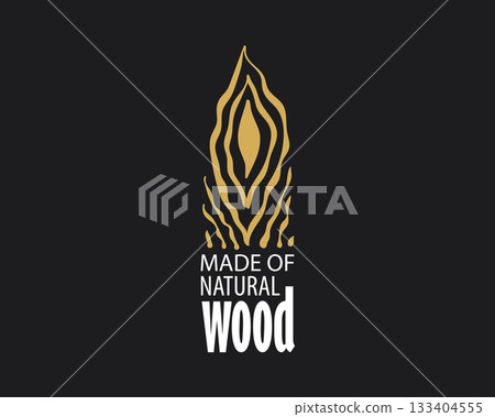 An unusual vector hand-drawn logo for the production of wood products 133404555