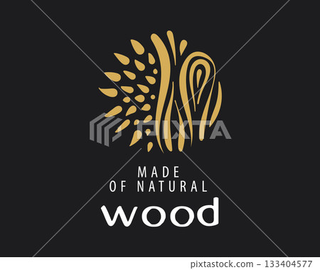 An unusual vector hand-drawn logo for the production of wood products An unusual vector hand-drawn logo for the production of wood products 133404577