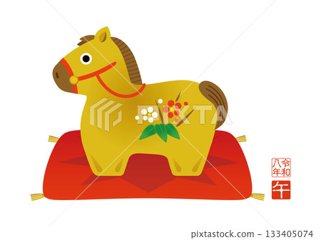 2026新年賀卡插圖,生肖屬馬,馬 2026新年賀卡插圖,生肖屬馬,馬 133405074