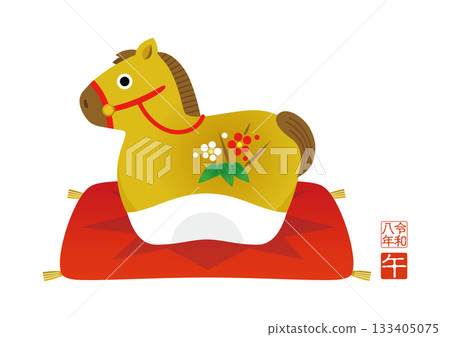 2026新年賀卡插圖,生肖屬馬,馬 2026新年賀卡插圖,生肖屬馬,馬 133405075