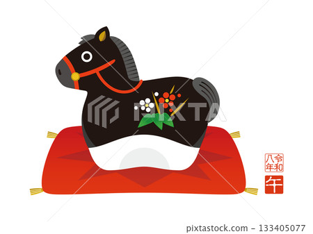 2026新年賀卡插圖，生肖屬馬，馬 133405077