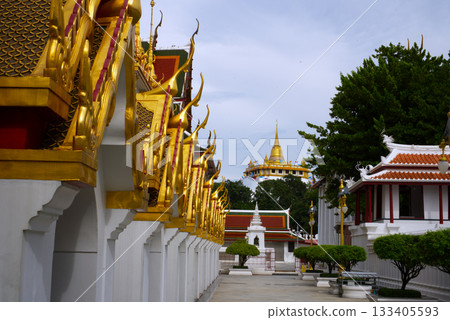Golden Mount of Bangkok seen from Wat Ratchanatdaram, popular tourist attraction  133405593