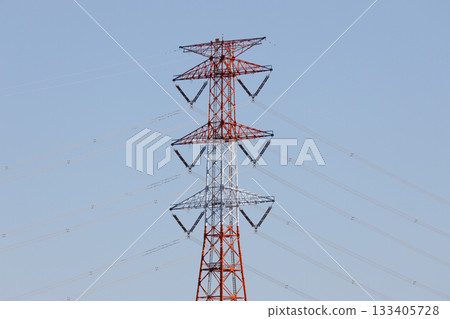 A tower that shines in the blue sky A tower that shines in the blue sky 133405728