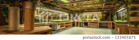 Indoor Urban Farm Sustainable Greenhouse Interior Design 133405875
