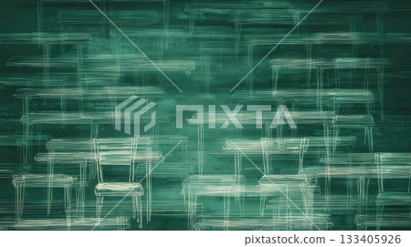 Abstract Chairs on Green Background Abstract Chairs on Green Background 133405926