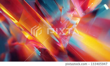 Abstract Colorful Geometric Crystal Shards Abstract Colorful Geometric Crystal Shards 133405947