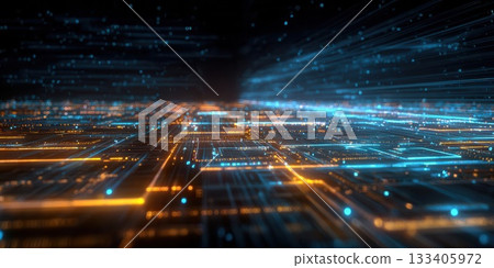Abstract Glowing Network of Data Points Abstract Glowing Network of Data Points 133405972