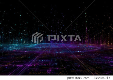 Colorful Abstract Technology Background With Grid 133406013