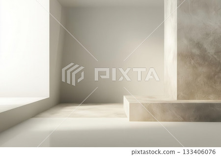 Abstract Interior With Podium and Light 133406076