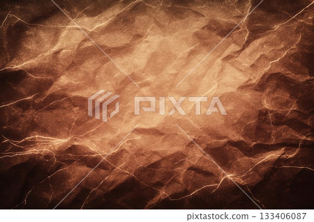 Brown Crumpled Paper With Light Streaks Brown Crumpled Paper With Light Streaks 133406087