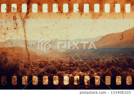 Scenic Vista With Film Border Effect Scenic Vista With Film Border Effect 133406103