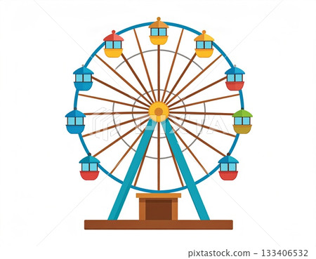 色彩繽紛的摩天輪插圖 133406532
