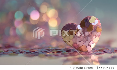 Glittering heart shapes abstract background 133406545