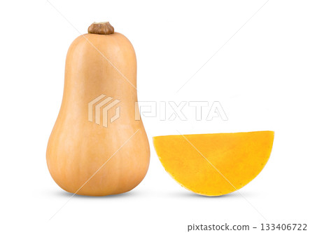 Butternut squash isolated on white background ( image from camera ) 133406722