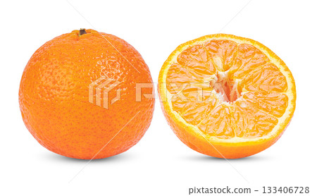Tangerines fruit on white background ( image from camera ) 133406728