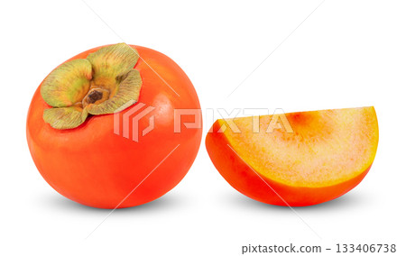 ripe persimmons isolated on white background (Image from camera) ripe persimmons isolated on white background (Image from camera) 133406738