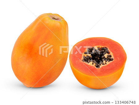 papaya isolated on white background (Image from camera) 133406748