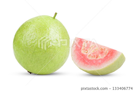 guava isolated on white background ( image from camera ) 133406774