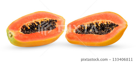 papaya isolated on white background (Image from camera) 133406811