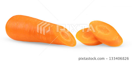 Carrot isolated on white background ( image from camera ) 133406826