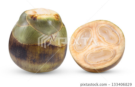 Asian Palmyra palm isolated on white background ( image from camera ) Asian Palmyra palm isolated on white background ( image from camera ) 133406829